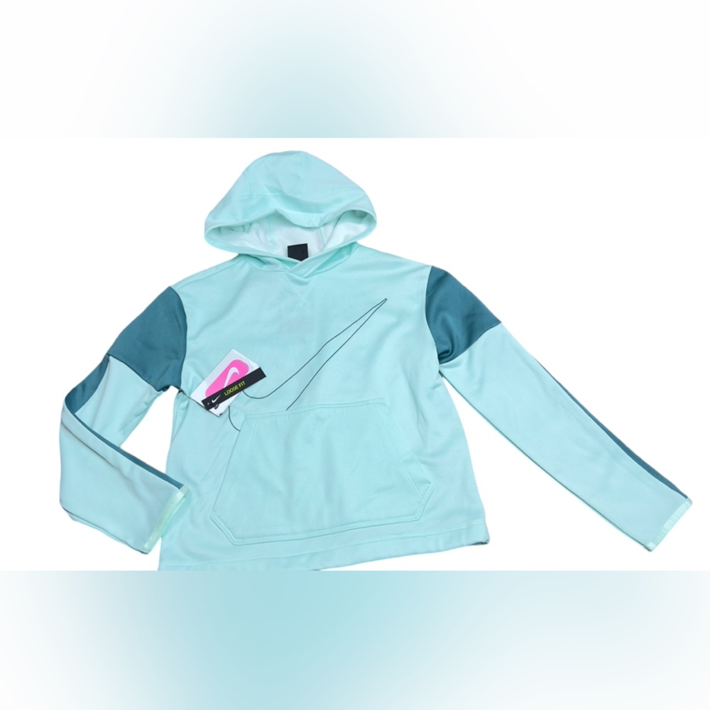 New Nike Aqua and Teal Loose-Fit Hoodie
